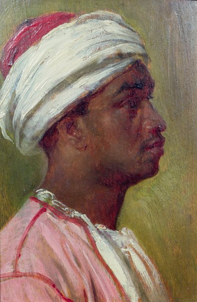 Studie av en nubisk ung mann (panel) av Frederic Leighton