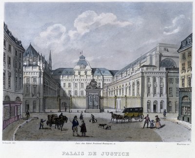 Palais de Justice - i "" Paris en 1832" av Martens av Frederic Martens