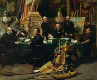 Jules Ferry (1832-1893) tok imot delegater fra kolonier i november 1892 av Frederic Regamey