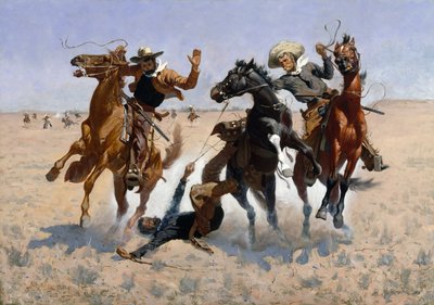 Aiding a Comrade, ca. 1890 (olje på lerret) av Frederic Remington