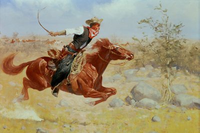 Galopperende rytter, ca. 1890 av Frederic Remington