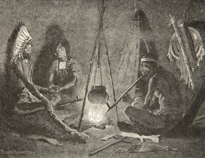 Jeg vil følge deg, min mann, fra The Song of Hiawatha av Henry Wadsworth Longfellow (1807-82), pub. av George G. Harrap und Company Ltd., 1911 av Frederic Remington