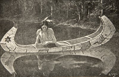 Lenge satt og ventet på svar, fra The Song of Hiawatha av Henry Wadsworth Longfellow (1807-82), pub. av George G. Harrap und Company Ltd., 1911 av Frederic Remington