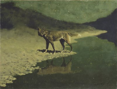 Måneskinn, ulv, ca. 1904 av Frederic Remington