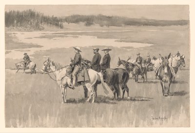 Ved elvens kilder - Burgess finner et vadested av Frederic Remington