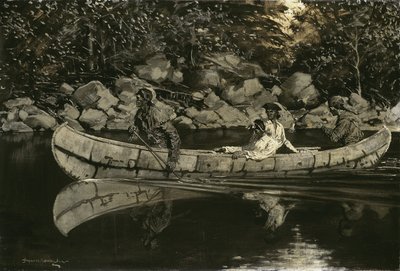 Padling av den sårede britiske offiseren, 1897 av Frederic Remington