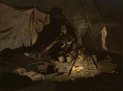 De tørre bladene hadde vart lenger enn hun, ca. 1899 av Frederic Remington