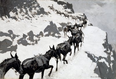 The Mule Pack (Et malmtog som går inn i sølvgruvene, Colorado) 1901 av Frederic Remington