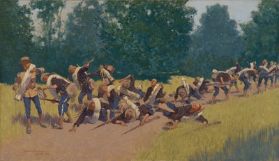 Skriket av granatsplinter på San Juan Hill av Frederic Remington