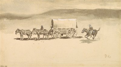 Uten tittel (vask tegning på papir) av Frederic Remington