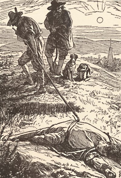 Illustrasjon fra History of the Plague Defoe, 1862, 1923 av Frederic Shields