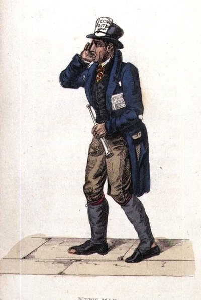 Nyhetsmannen fra Ackermanns verden i miniatyr av Frederic Shoberl