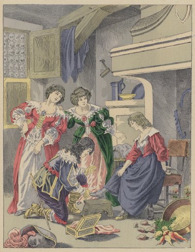 Cendrillon, Askepott (farge litho) av Frederic Theodore (after) Lix