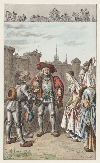 Det var Anne av Bretagne (farge litho) av Frederic Theodore (after) Lix
