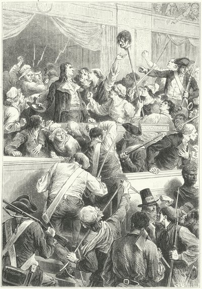 Opprøret av 1 Prairial Year III, Paris, 20. mai 1795 (gravering) av Frederic Theodore (after) Lix