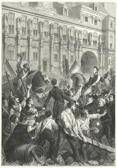 Louis Philippe, hertugen av Orleans, på vei til Hotel de Ville, Paris av Frederic Theodore (after) Lix