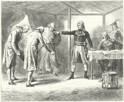 Napoleon avskjediger den venetianske delegasjonen etter massakrene på franskmennene i Venezia og Verona av Frederic Theodore (after) Lix