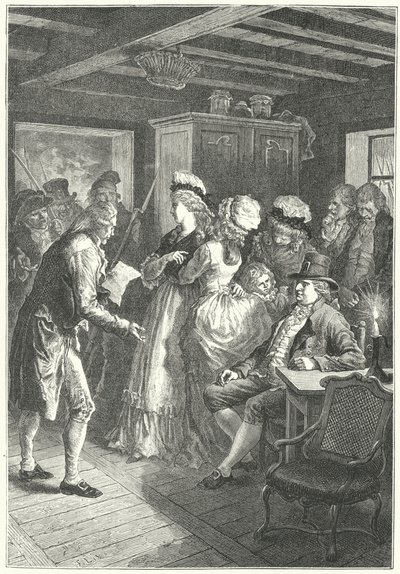 Arrestasjonen av Ludvig XVI og hans familie i Varennes av Frederic Theodore (after) Lix