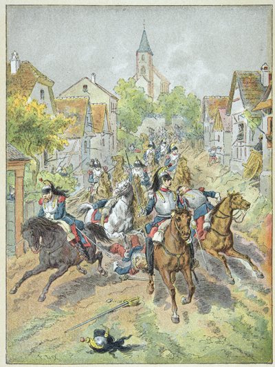 Anklage de franske kyrasserne under slaget ved Reichshoffen, 6. august av Frederic Theodore Lix