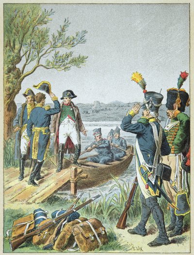 Napoleon Bonaparte og Massena på de Lobau etter slaget ved Essling, 22. mai av Frederic Theodore Lix