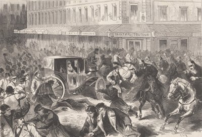 Vera Zasulich skyter 24. januar 1878 på guvernøren i Petersburg, general Trepov, 1878. av Frederic Theodore Lix