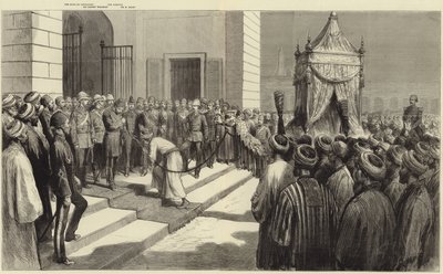Khediveen hilser det hellige teppet i Kairo før det sendes til Mekka av Frederic Villiers