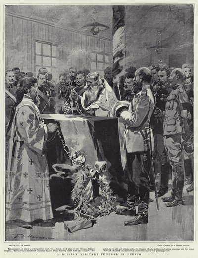 En russisk militær begravelse i Peking av Frederic de Haenen