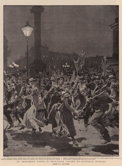 En improvisert dans på Trafalgar Square lørdag kveld av Frederic de Haenen