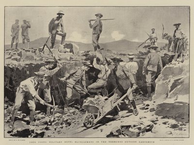 Jack utfører militærplikt, Bluejackets in the Trenches utenfor Ladysmith av Frederic de Haenen