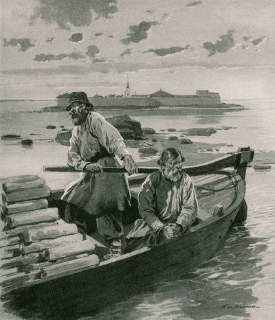 Slottsfestningen, ved Ladogasjøen av Frederic de Haenen