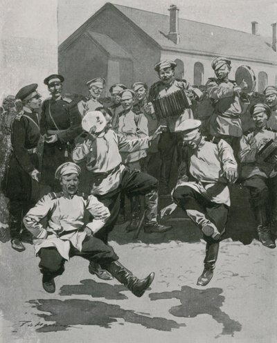 Soldater danser i brakker av Frederic de Haenen