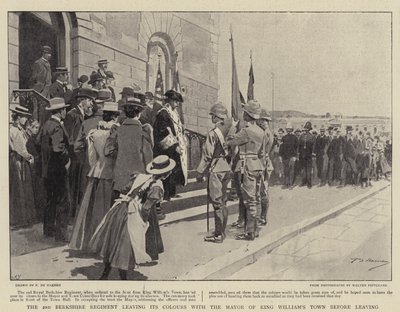 Det andre Berkshire-regimentet forlater sine farger hos ordføreren i King William