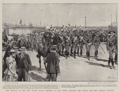 Ankomsten av New South Wales Lancers til Cape Town, og forlater Wharf for jernbanestasjonen av Frederic de Haenen