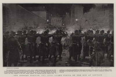 Belgian Strikes, Civic Guard skyter mot mobben ved Louvain av Frederic de Haenen