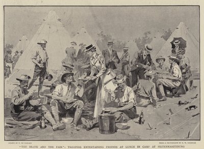 The Brave and the Fair, Troopers som underholder venner ved lunsj i leiren i Pietermaritzburg av Frederic de Haenen