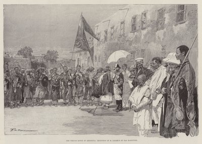 Den franske utsendingen i Abyssinia, mottakelse av M Lagarde av Ras Makonnen av Frederic de Haenen