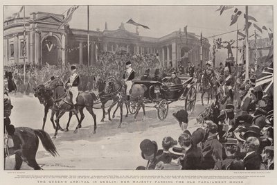 Dronningens ankomst til Dublin, Hennes Majestet passerer det gamle parlamentshuset av Frederic de Haenen