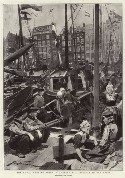 De kongelige bryllupsfestene i Amsterdam, en ferie i havnene av Frederic de Haenen