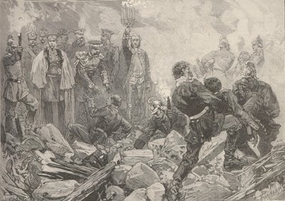 Vinterpalasset etter eksplosjonen, kvelden 17. februar 1880. av Frederic de Haenen