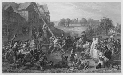 Heving av mai-stangen (gravering) av Frederick (after) Goodall