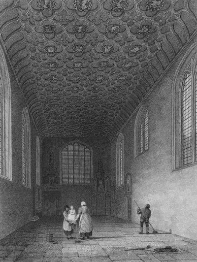 Interiør av Savoy Chapel, Westminster (gravering) av Frederick (after) Nash