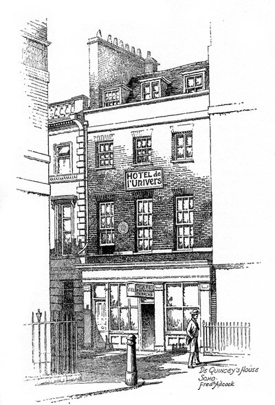 Thomas de Quincey-huset, Soho, London, 1912 av Frederick Adcock