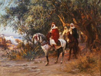 Arabere til hest, 1892 av Frederick Arthur Bridgman