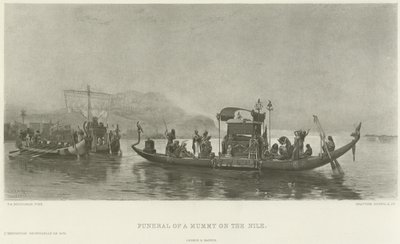Begravelse av en mumie på Nilen (gravyr) av Frederick Arthur Bridgman