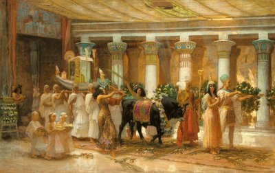 The Procession of the Sacred Bull, Apis, ca. 1879 (olje på lerret) av Frederick Arthur Bridgman
