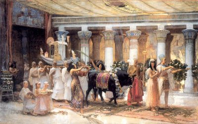 Procession of the Sacred Bull Apis, slutten av 1800- eller begynnelsen av 1900-tallet. av Frederick Arthur Bridgman