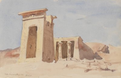 Dendur-tempelet, som viser pylonen, 1874. av Frederick Arthur Bridgman