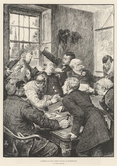 Et møte i menighetsrådet på Drumdrudge av Frederick Barnard