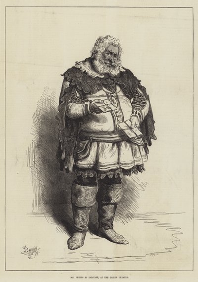Mr Phelps som Falstaff, ved Gaiety Theatre av Frederick Barnard