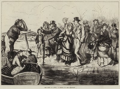 Den første april, en skisse på båtkappløpet av Frederick Barnard